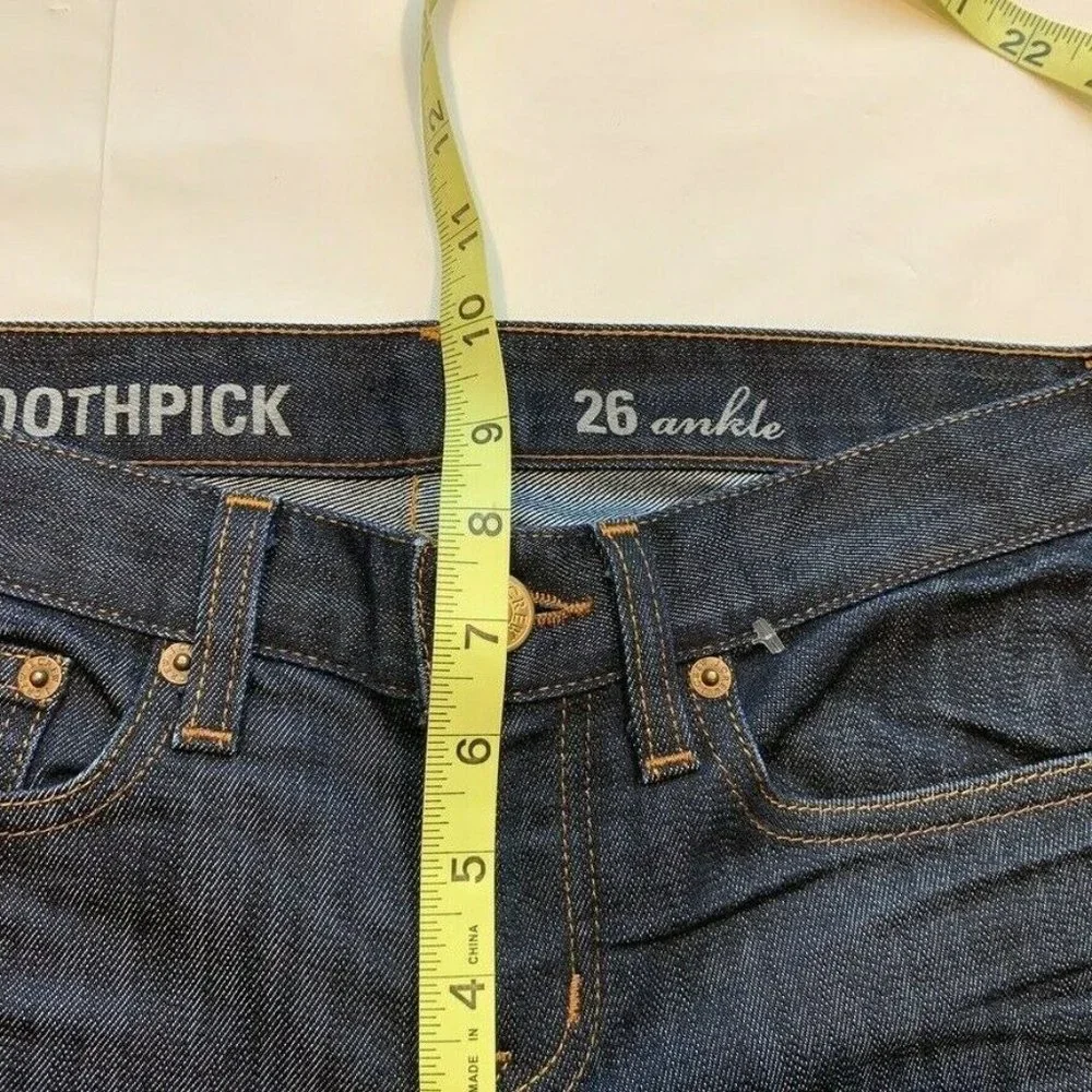 J Crew Toothpick Ankle Jeans Womens 26 (29x28) Skinny Stretch USA Dark Denim NEW